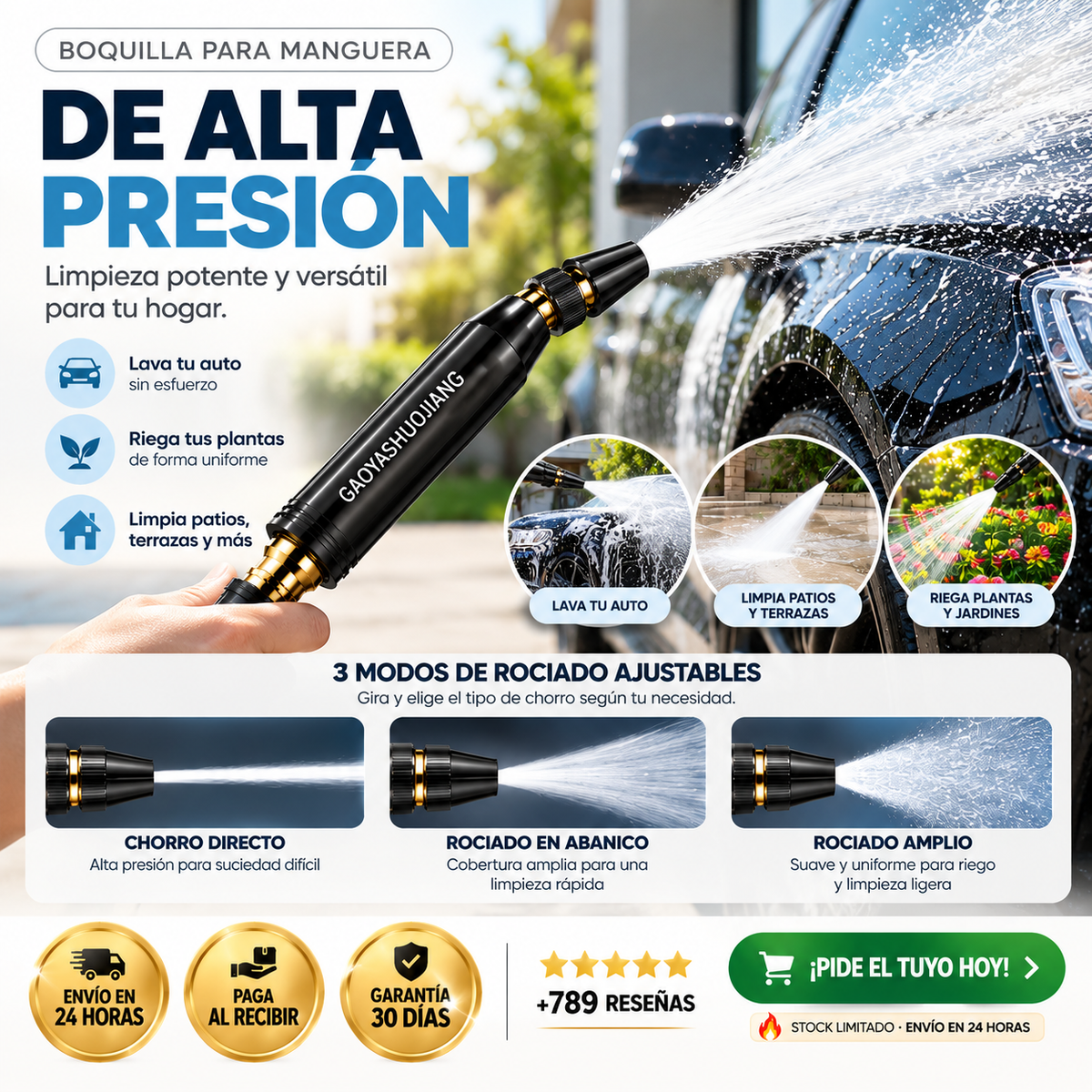 CHORROMAX 3 EN 1™ | BOQUILLA DE ALTA PRESIÓN 💦
