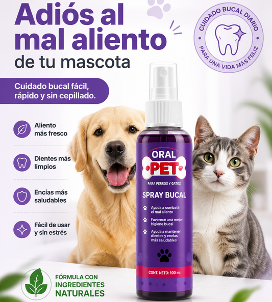 OralPet™️| Spray Bucal Limpiador Mascotas 🦷